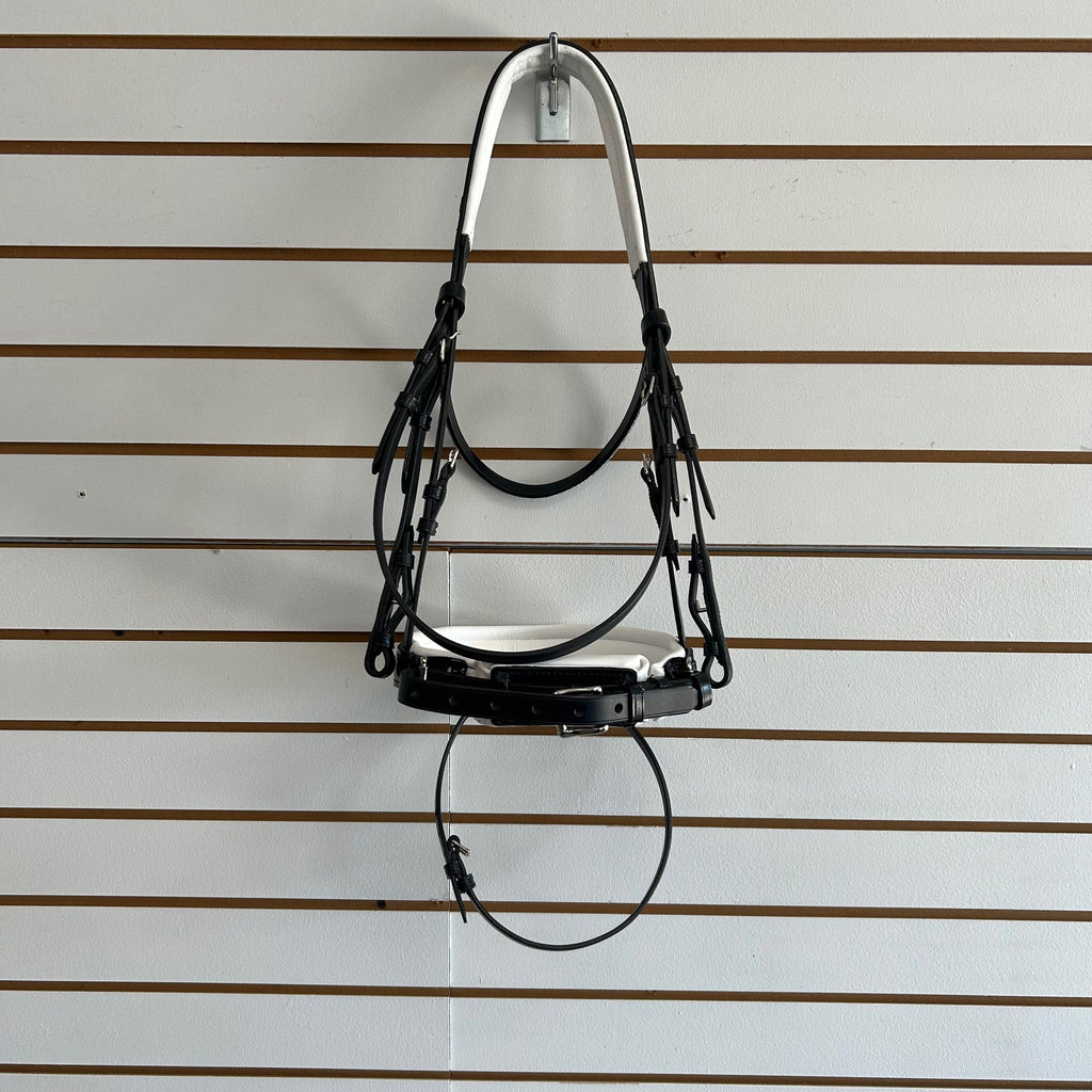 Comfort XS Patent Snaffle Bridle, White Padding with Swarovski Fade Rocks
