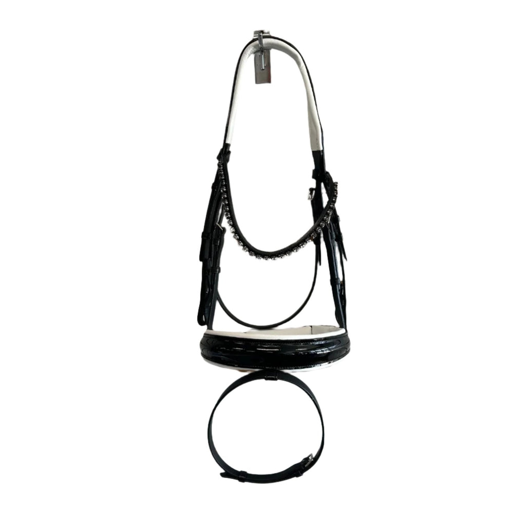 Comfort XS Patent Snaffle Bridle, White Padding with Thin Fade Browband