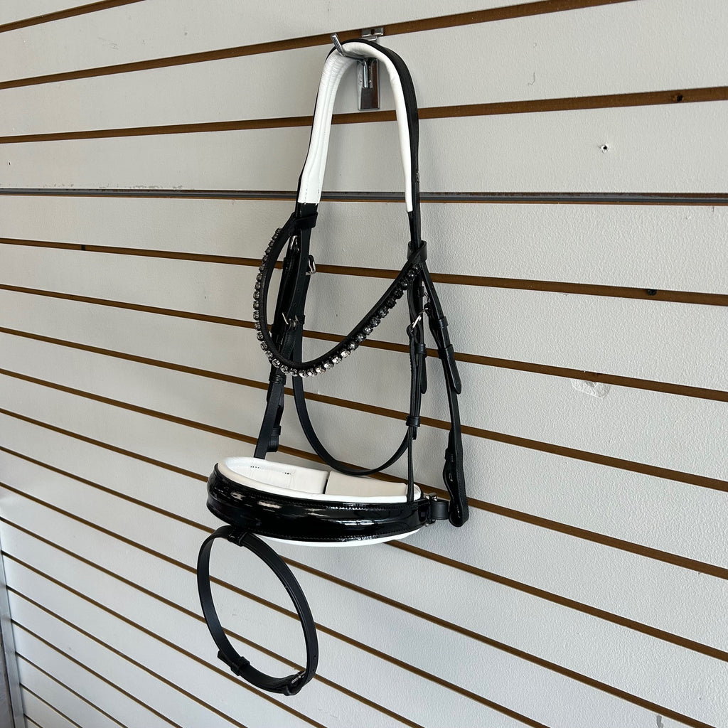 Comfort XS Patent Snaffle Bridle, White Padding with Thin Fade Browband