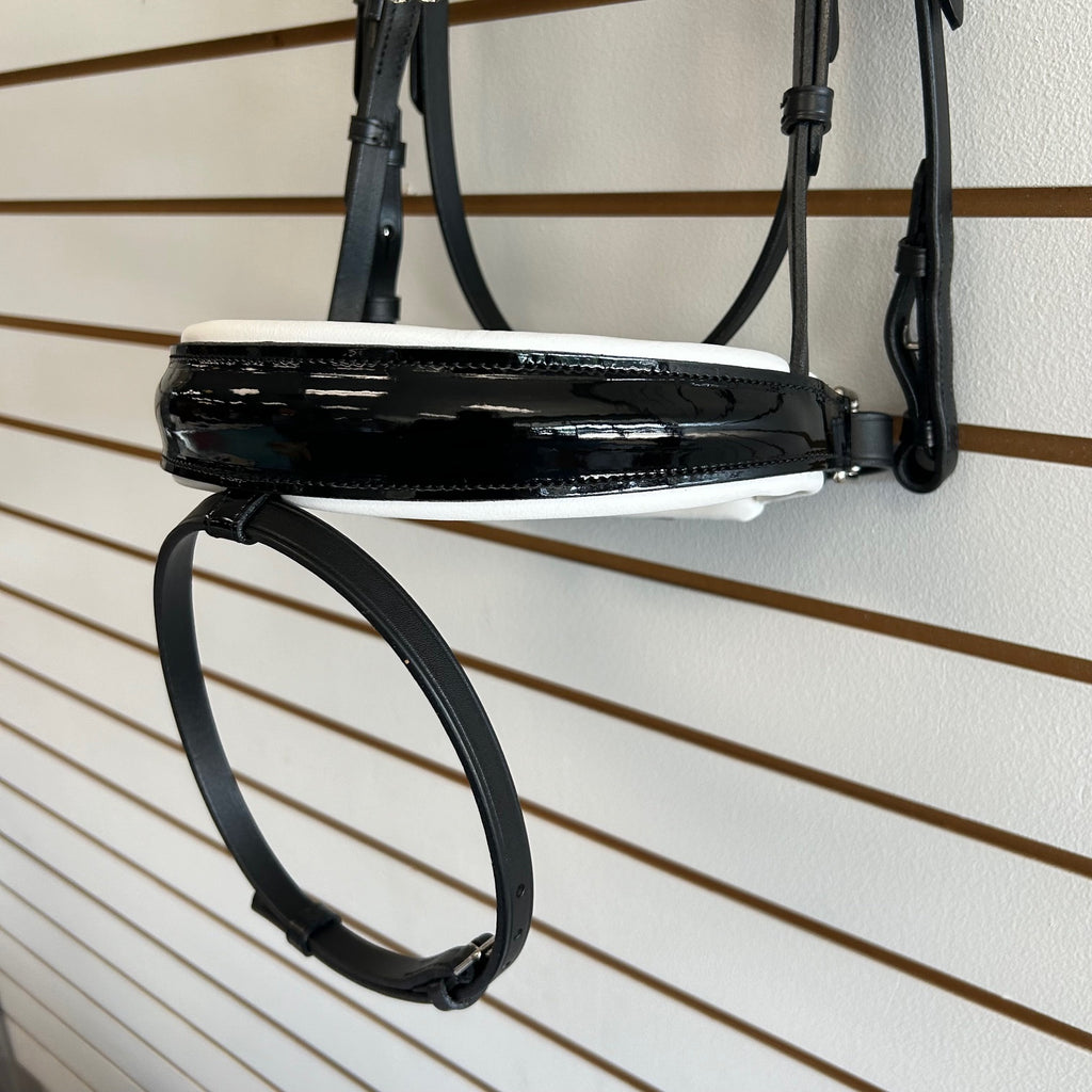Comfort XS Patent Snaffle Bridle, White Padding with Thin Fade Browband