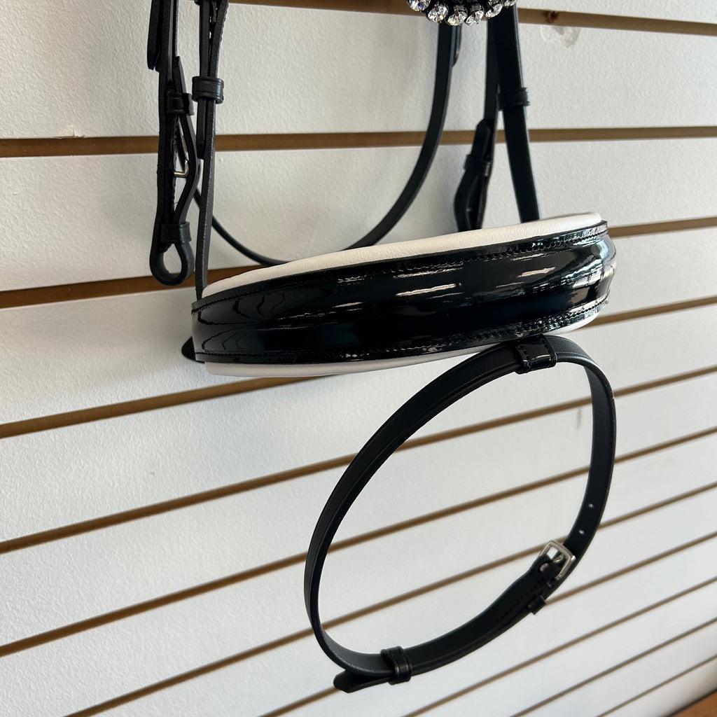 Comfort XS Patent Snaffle Bridle, White Padding with Thin Fade Browband