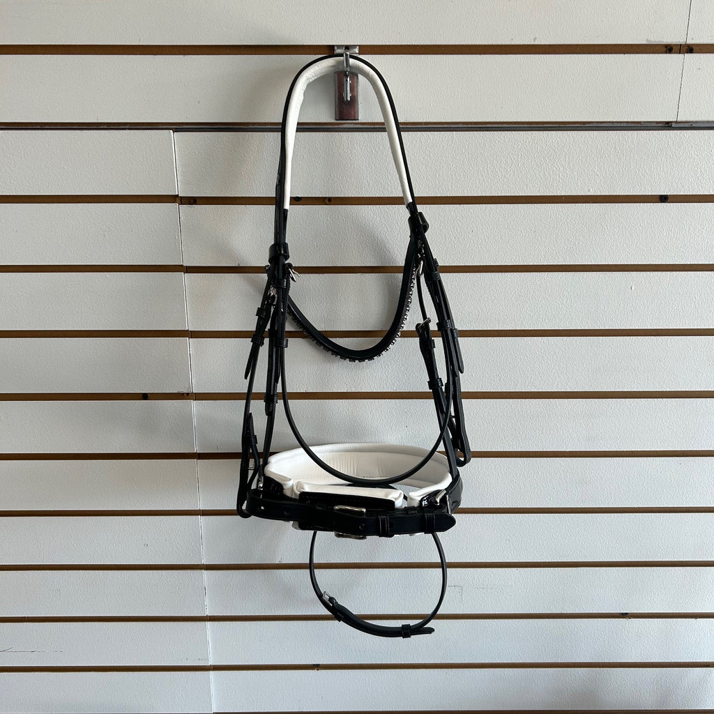 Comfort XS Patent Snaffle Bridle, White Padding with Thin Fade Browband
