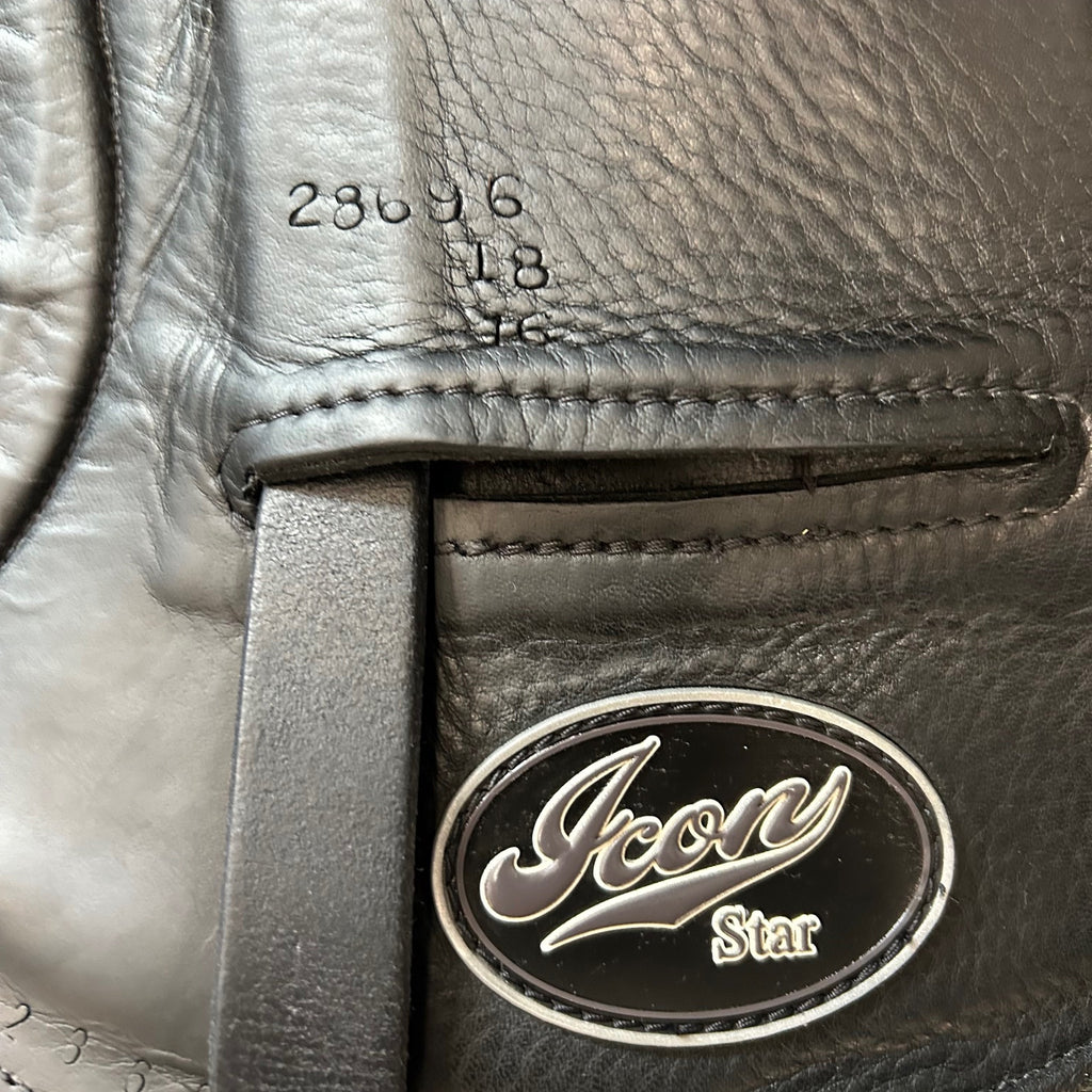 HOLD: Used Custom Icon Star 18" Monoflap Dressage Saddle