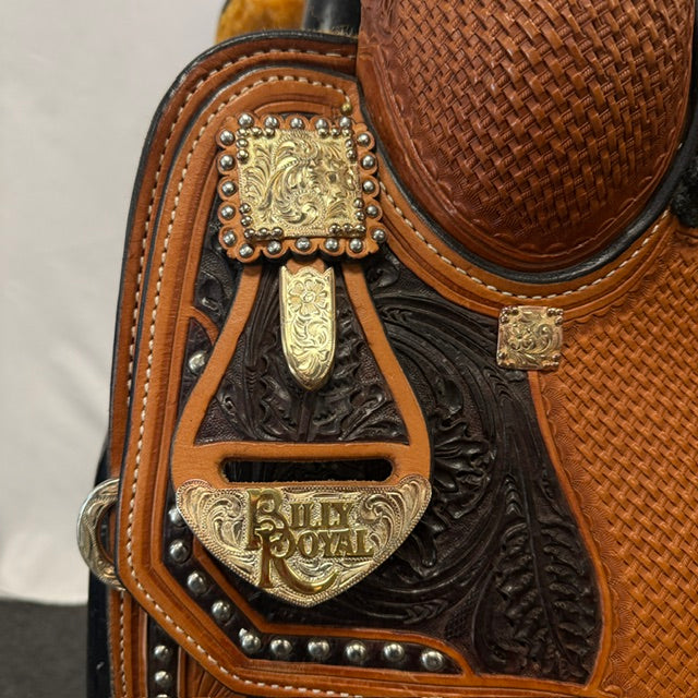 Used Billy Royal Elite Floral Tooled Western 17" Show Saddle