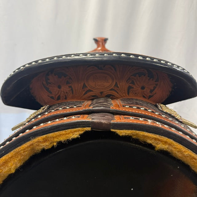 Used Billy Royal Elite Floral Tooled Western 17" Show Saddle