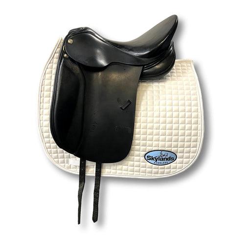 Used Custom Saddlery Wolfgang Omni Monoflap 17.5" Dressage Saddle