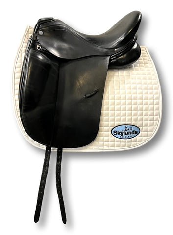 HOLD: Used Custom Saddlery Wolfgang Signature Solo 17.5" Dressage Saddle