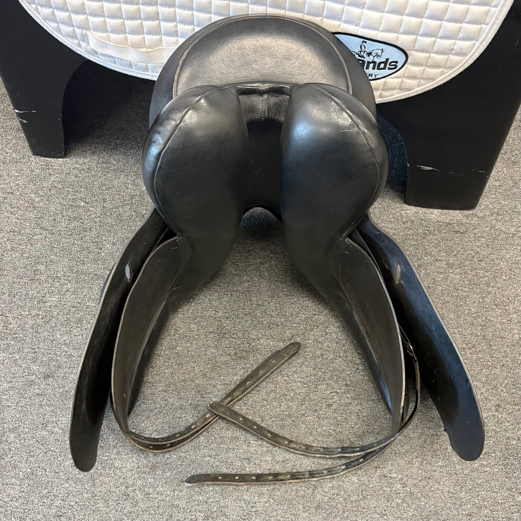 HOLD:  Used Custom Signature Wolfgang Solo 17.5" Dressage Saddle