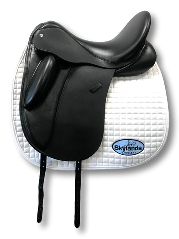 Used Custom Saddlery Wolfgang Omni Monoflap 17.5" Dressage Saddle