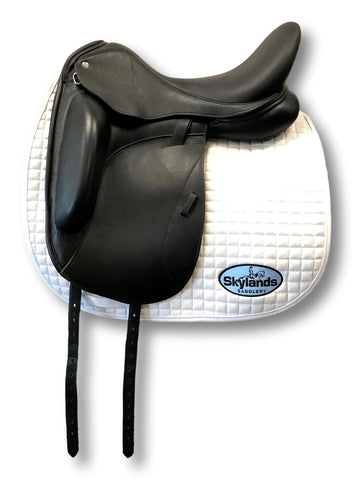 Used Custom Saddlery Wolfgang Omni Monoflap 17.5" Dressage Saddle