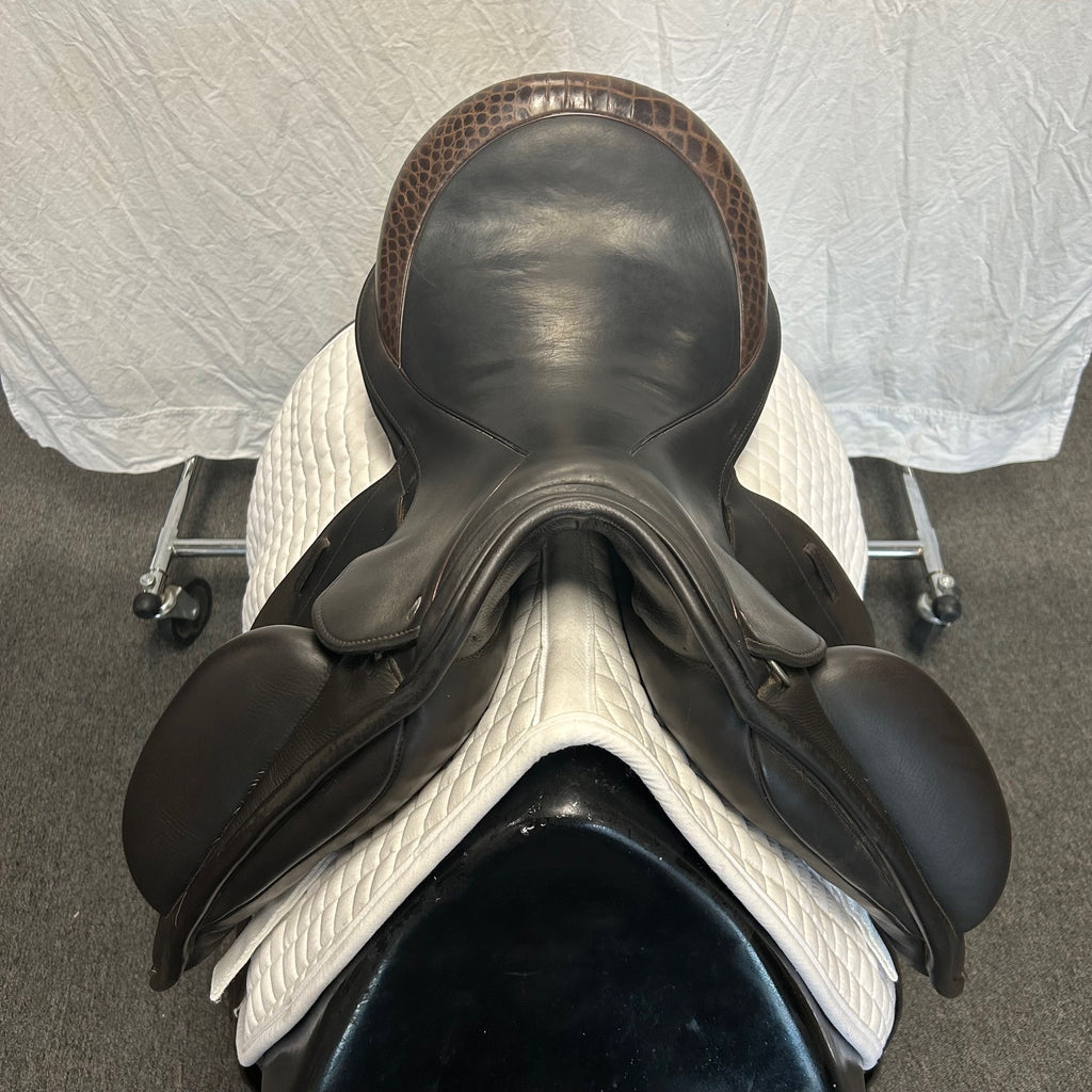 HOLD:  Used Custom Icon Alpha 17.5" Monoflap Dressage Saddle