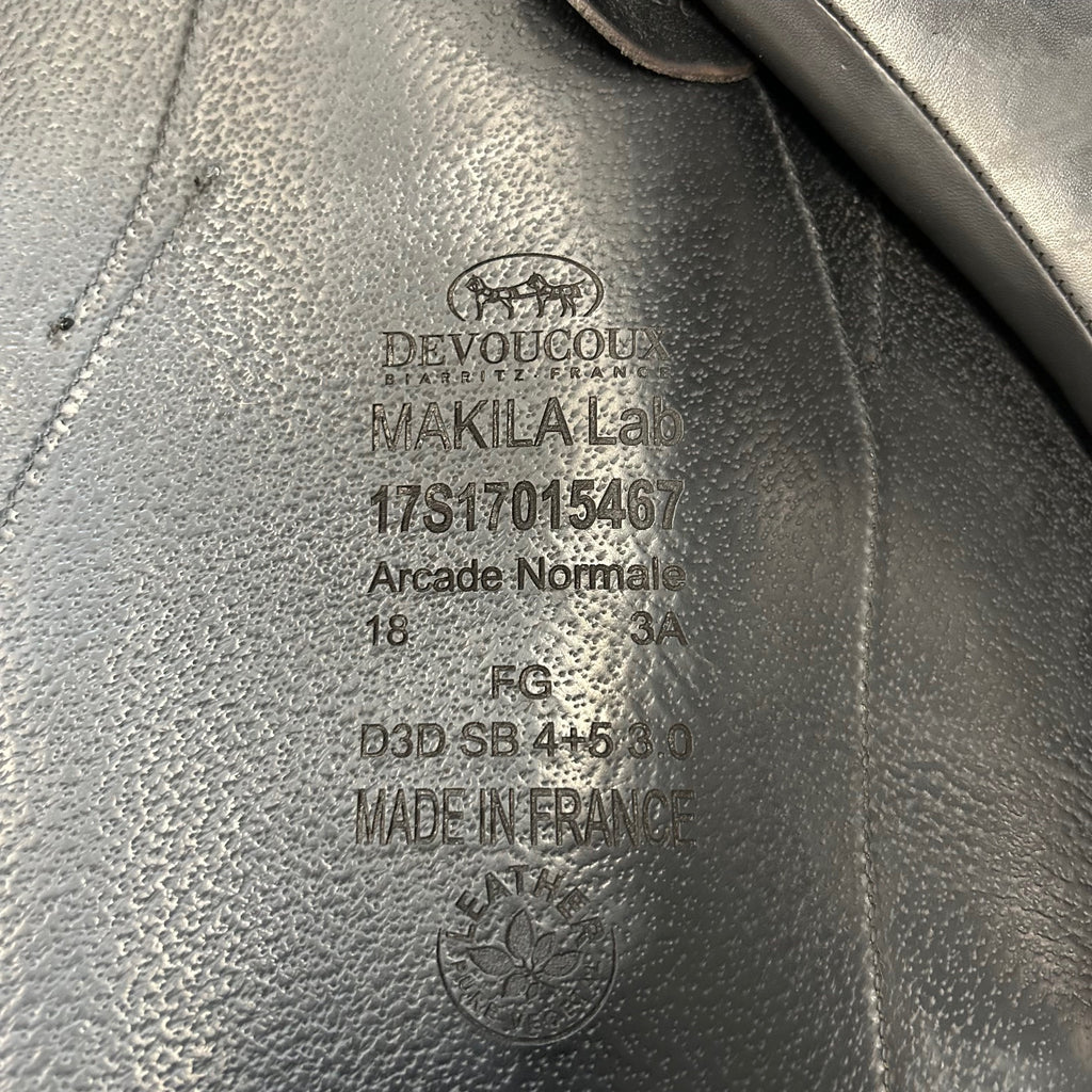 Used Devoucoux Makila Lab 18" Monoflap Dressage Saddle