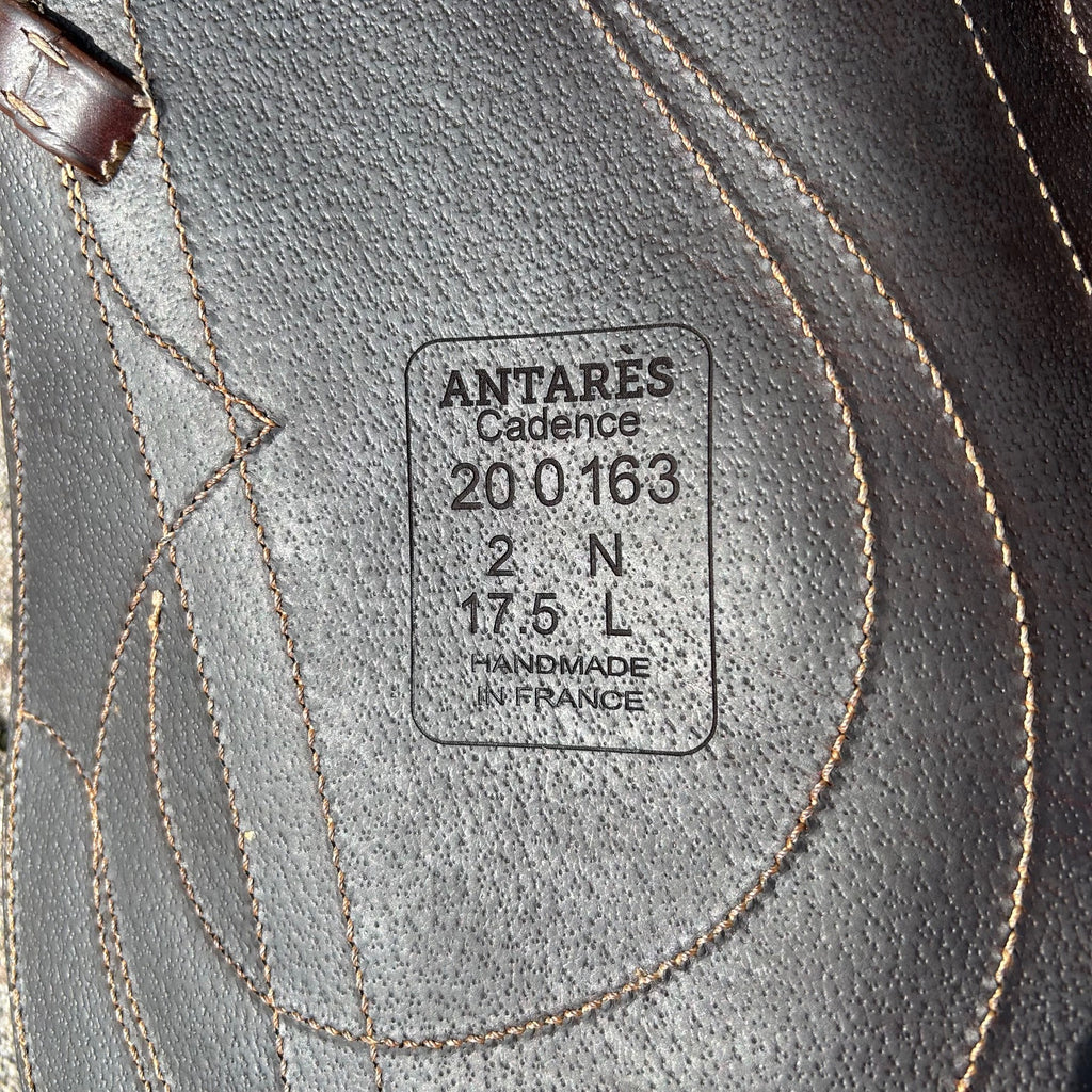 HOLD:  Used Antares Cadence 17.5" Monoflap Dressage Saddle