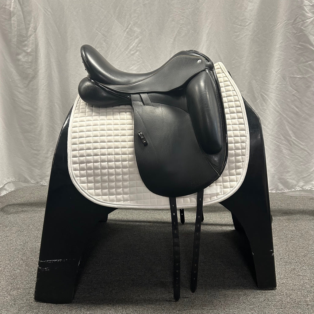 HOLD:  Used Custom Icon Star 17.5" Monoflap Dressage Saddle