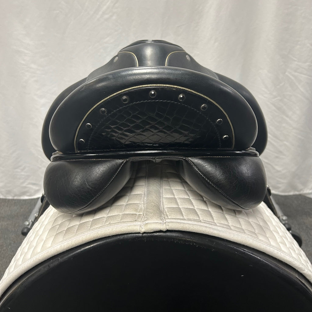 HOLD:  Used Custom Icon Star 17.5" Monoflap Dressage Saddle