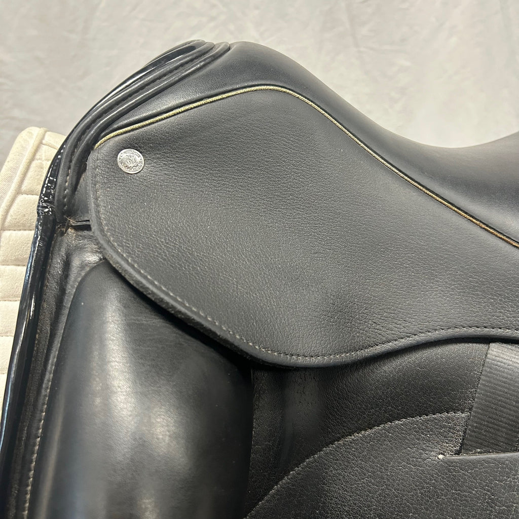 HOLD:  Used Custom Icon Star 17.5" Monoflap Dressage Saddle