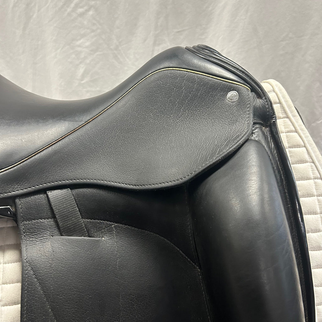 HOLD:  Used Custom Icon Star 17.5" Monoflap Dressage Saddle
