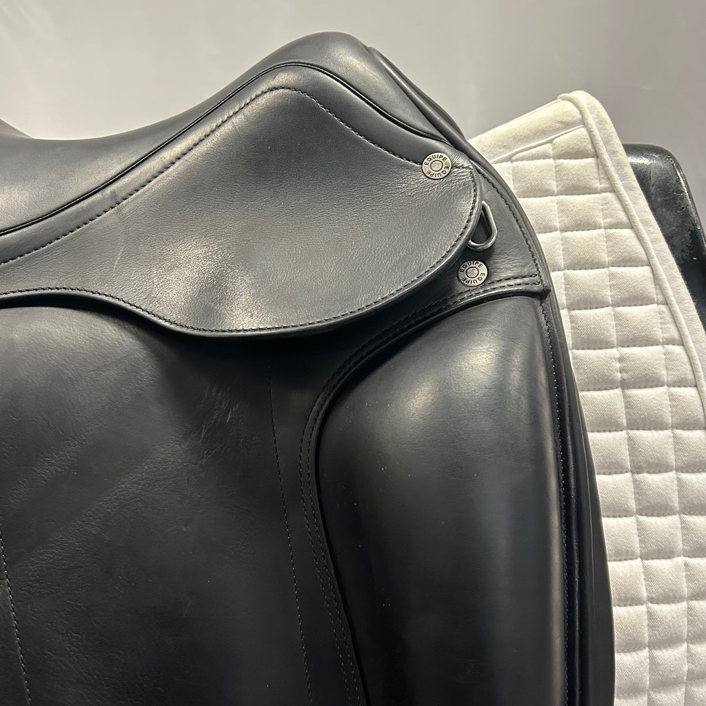 HOLD:  Used Equipe Emporio 17.5" Monoflap Dressage Saddle