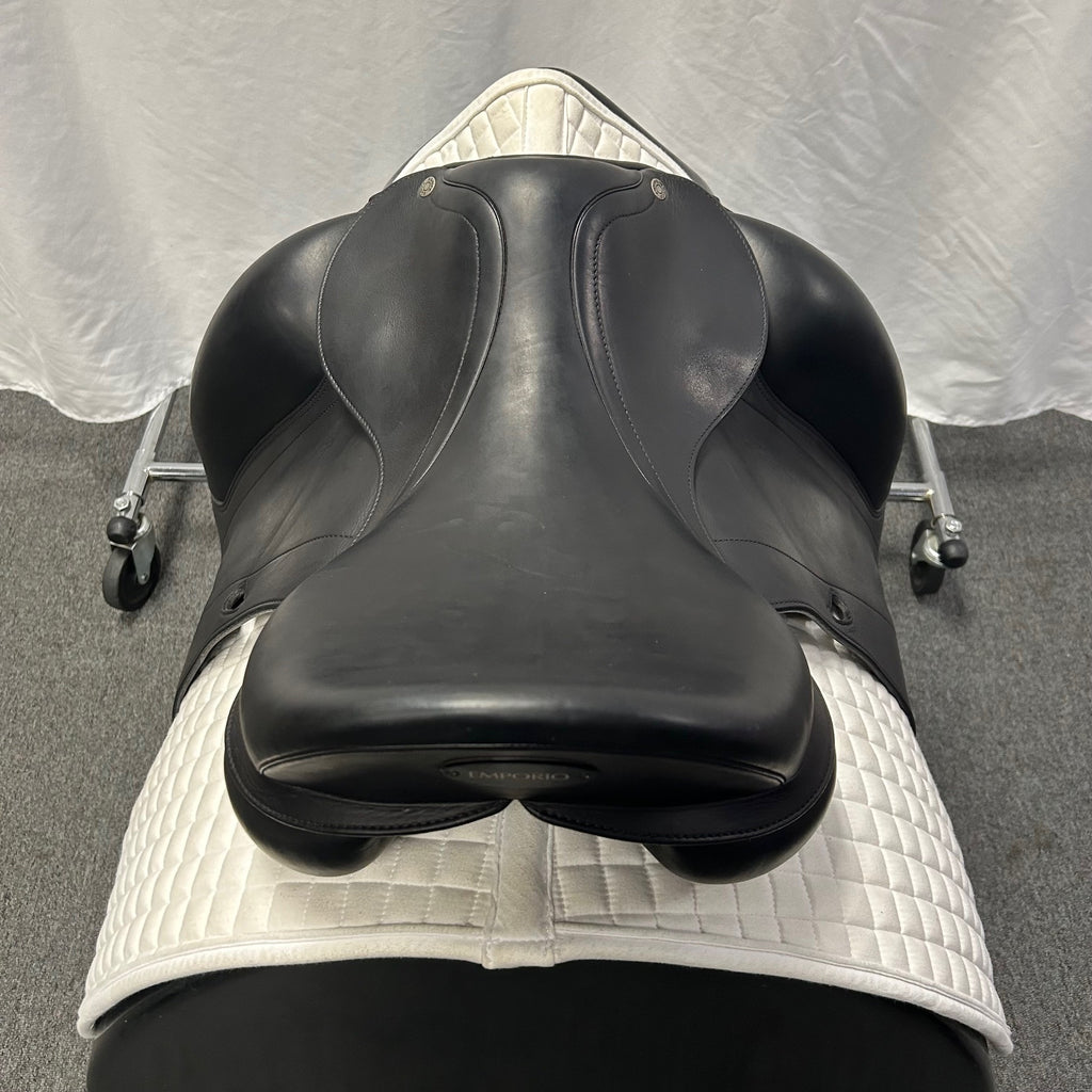HOLD:  Used Equipe Emporio 17.5" Monoflap Dressage Saddle