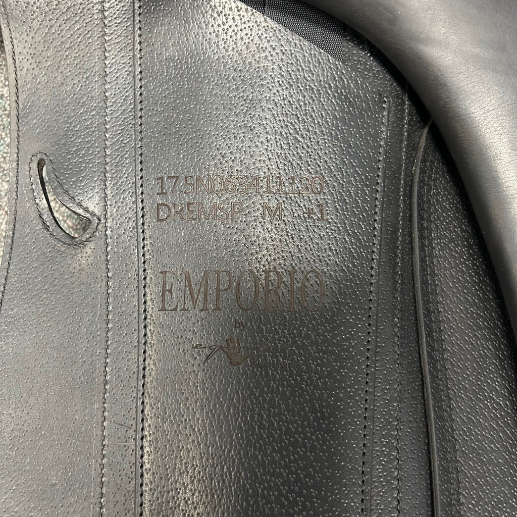 HOLD:  Used Equipe Emporio 17.5" Monoflap Dressage Saddle