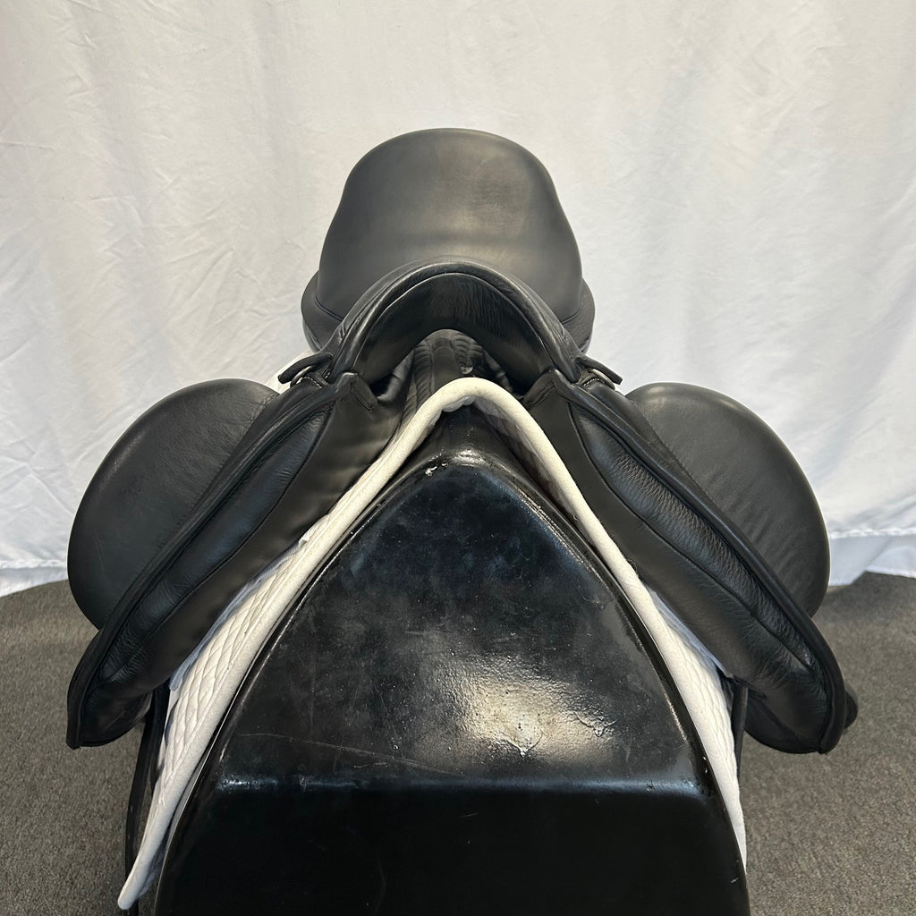 HOLD:  Used Custom Saddlery Wolfgang Omni Monoflap 17.5" Dressage Saddle