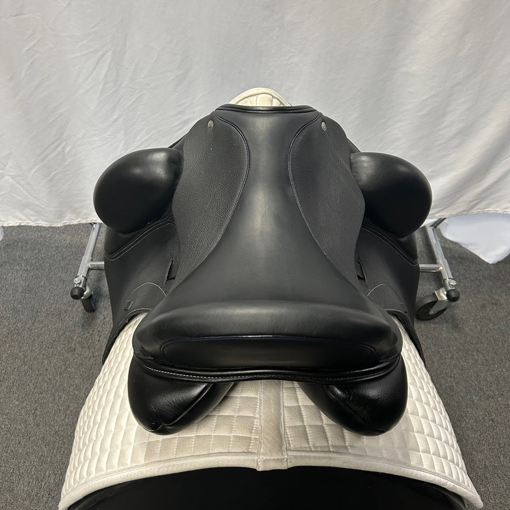 HOLD:  Used Custom Saddlery Wolfgang Omni Monoflap 17.5" Dressage Saddle