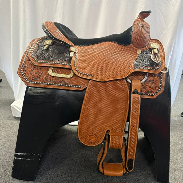 Used Billy Royal Elite Floral Tooled Western 17" Show Saddle