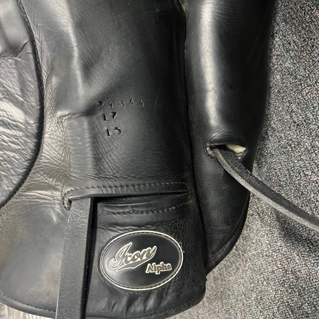 HOLD: Used Custom Icon Alpha 17" Monoflap Dressage Saddle
