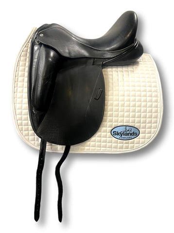 Used Custom Saddlery Wolfgang Omni Monoflap 17.5" Dressage Saddle