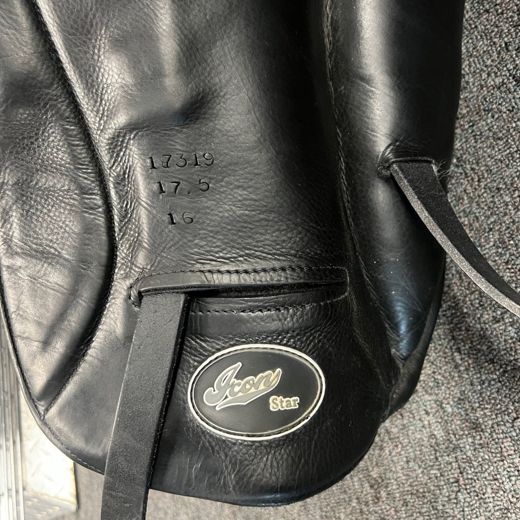 HOLD: Used Custom Icon Star 17.5" Monoflap Dressage Saddle