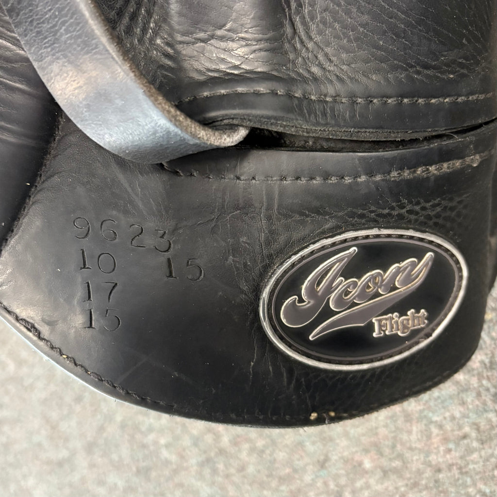 Used Custom Icon Flight 17" Monoflap Dressage Saddle