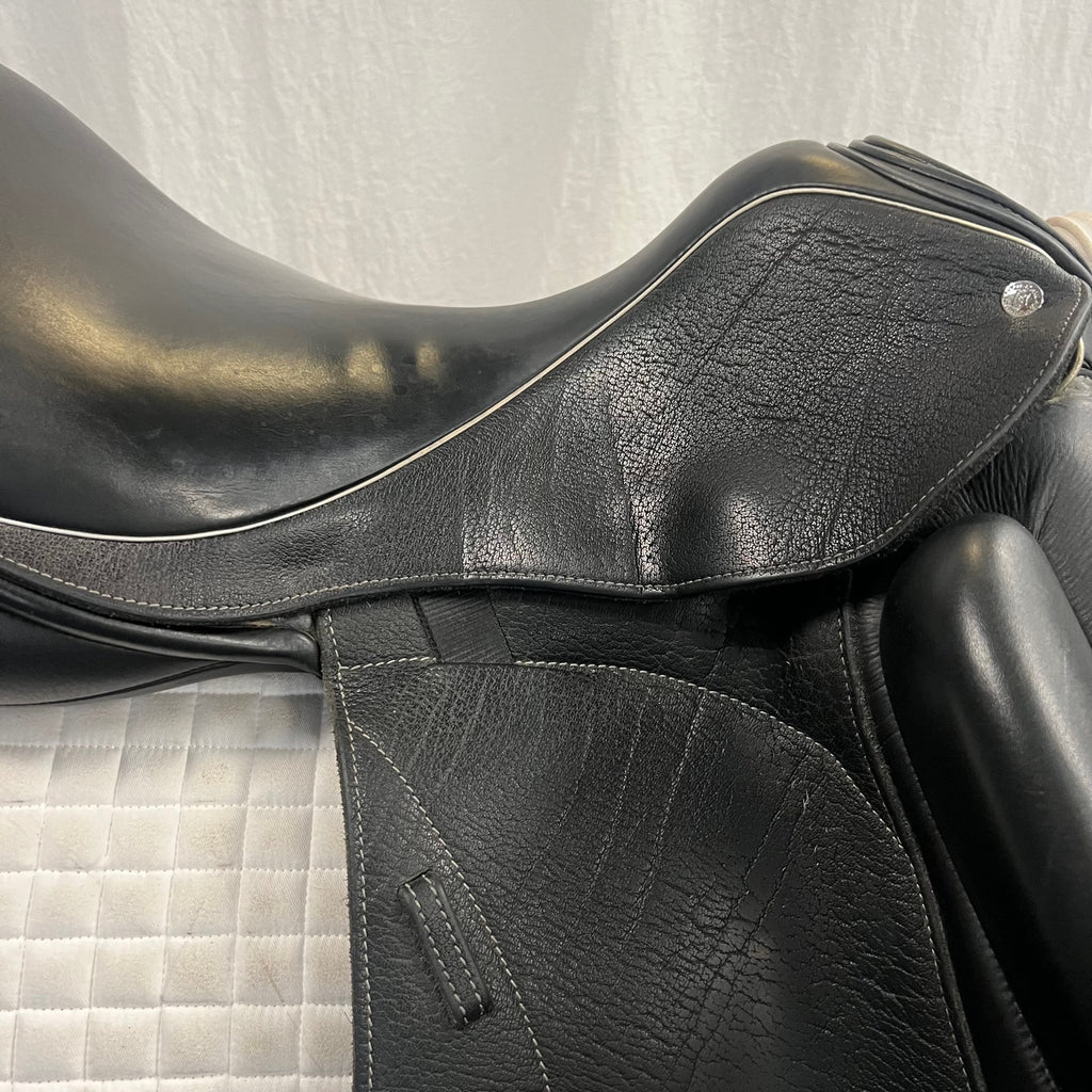 HOLD: Used Custom Icon Alpha 17.5" Monoflap Dressage Saddle