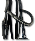 Comfort XS Patent Snaffle Bridle, Black Padding with Black Diamond Crystals