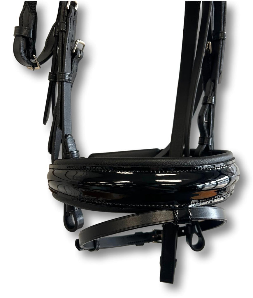 Comfort XS Patent Snaffle Bridle, Black Padding with Swarovski Jet Rocks