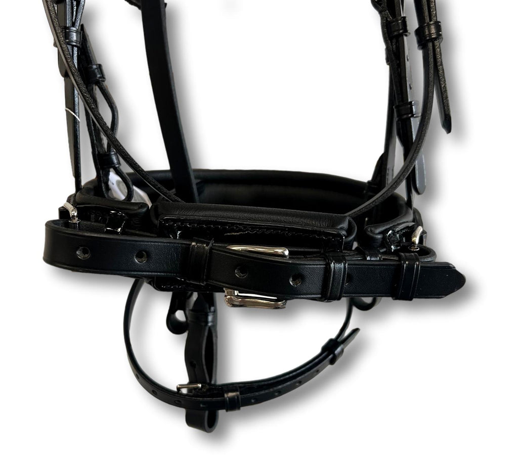 Comfort XS Patent Snaffle Bridle, Black Padding with Swarovski Jet Rocks
