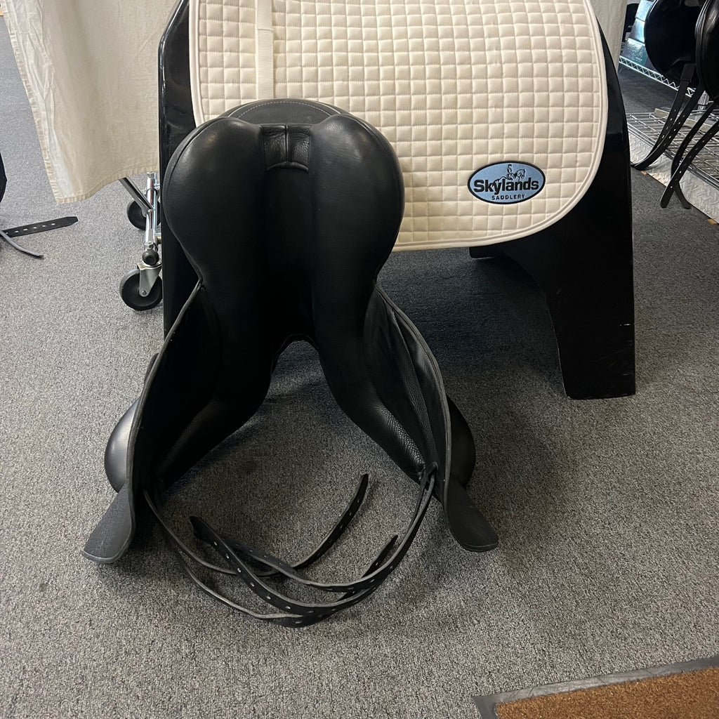 HOLD: Used Custom Icon Flight 17.5" Monoflap Dressage Saddle