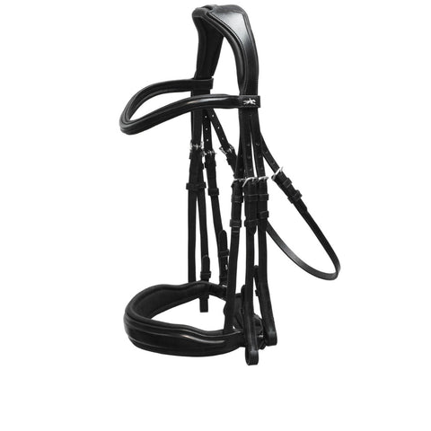 Comfort XS Patent Snaffle Bridle, Black Padding with Swarovski Jet Rocks