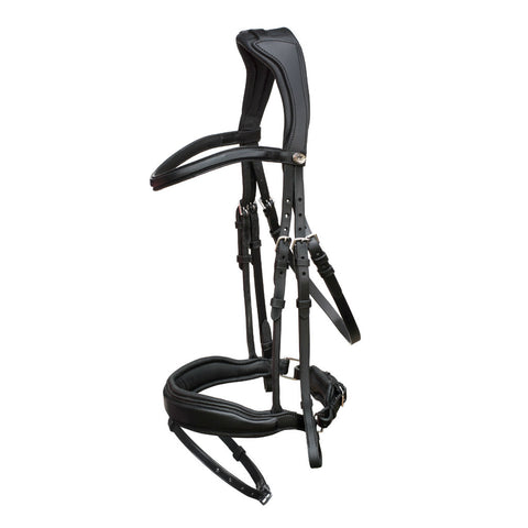 Comfort XS Patent Snaffle Bridle, Black Padding with Swarovski Jet Rocks